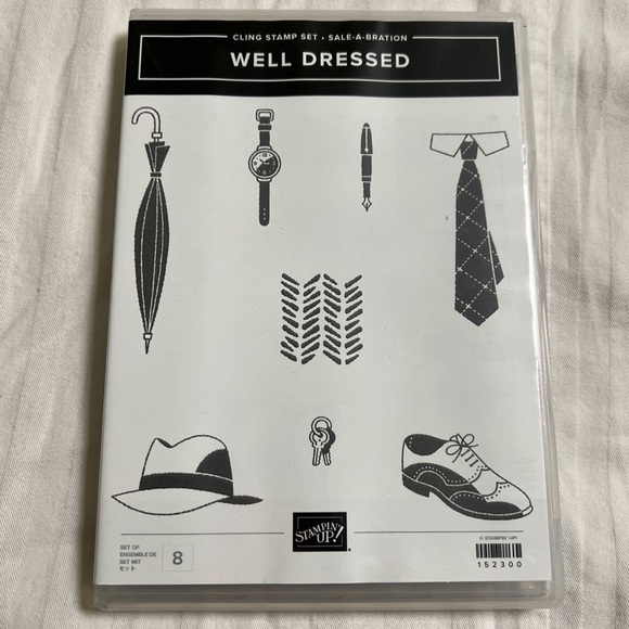 Stampin Up! Well Dressed Retired Stamp Set Father’s Day Cling Sale A Bration - Picture 2 of 6
